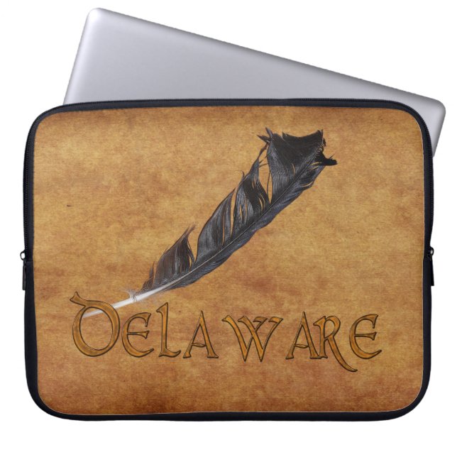 DELAWARE Native American Feather Laptop sleeve (Framsidan)