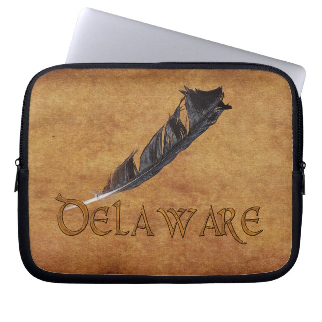 DELAWARE Native American Feather Laptop sleeve (Framsidan)