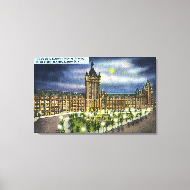 Delaware och Hudson Co. Bygger i natt Canvastryck (Framsida)