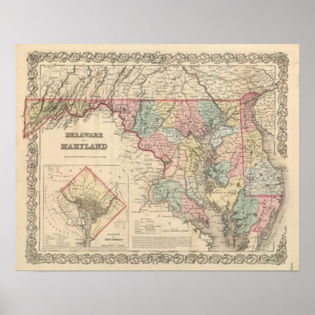 Delaware och Maryland Poster (Framsidan)