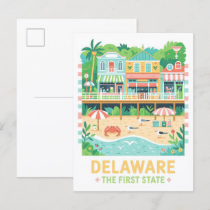 Delaware of the First State USA Summer Travel Vykort