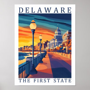 Delaware of the First State USA Travel Ställe Poster