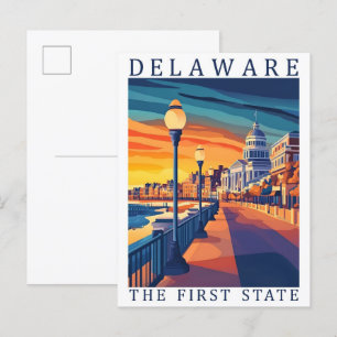 Delaware of the First State USA Travel Ställe Vykort