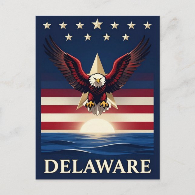 Delaware Örn Kuststjärna Design 🦅 Vykort (Framsida)