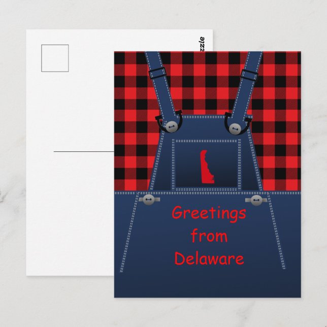 Delaware Overalls Buffalo Play Vykort (Fram/baksida)