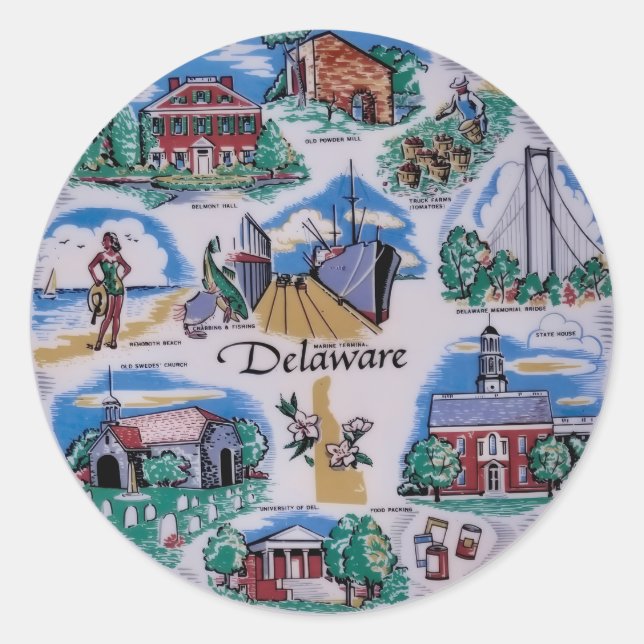 Delaware P Runt Klistermärke (Framsida)
