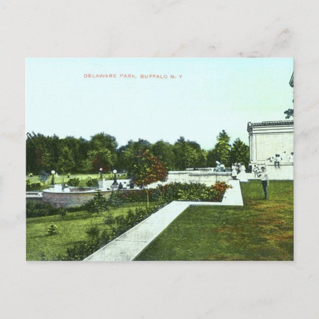 Delaware Park, Buffalo 1910-Vintagen Vykort (Framsida)