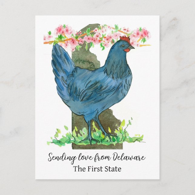 Delaware Persikoblomställning som skickar kärlek Vykort (Framsida)