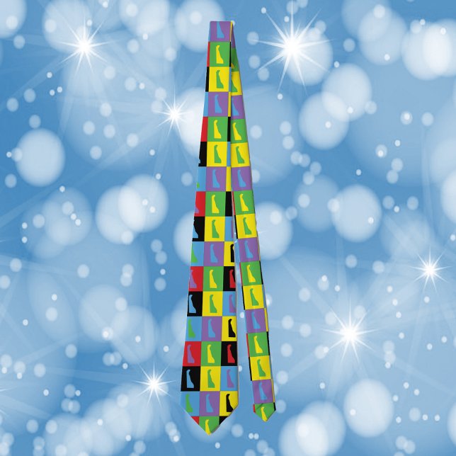 Delaware Pop Art Mönster Slips (A fun tie with a pop art pattern featuring the US State of Delaware)