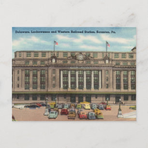 Delaware Railroad Station, Scranton Pennsylvania Vykort