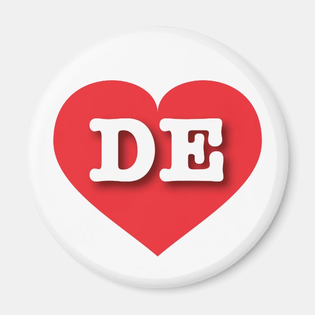 Delaware Red Heart - I kärlek DE Magnet (Framsidan)