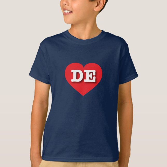 Delaware Red Heart - I kärlek DE T Shirt (Framsida)