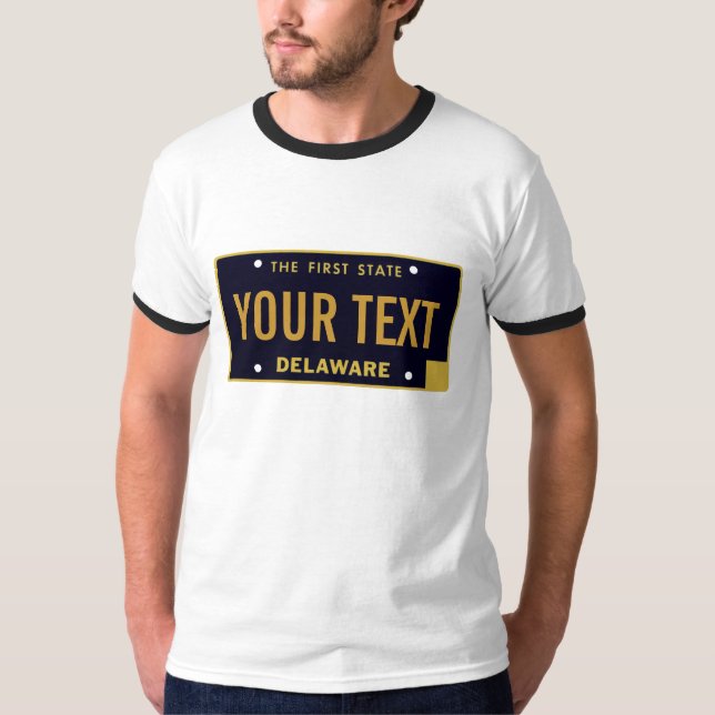 Delaware registreringsskylt tee shirt (Framsida)