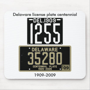 Delaware registreringsskylthundraårsjubileum musmatta