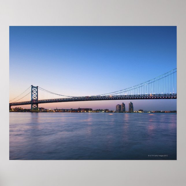 Delaware River, Ben Franklin Bridge Poster (Framsidan)