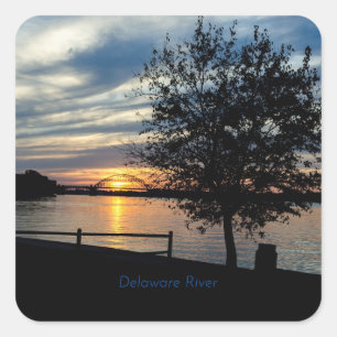 Delaware River, scenbild, fotografi Fyrkantigt Klistermärke