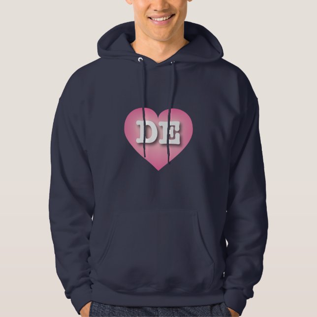Delaware Rosa Fade Heart - I kärlek DE Hoodie (Framsida)