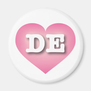 Delaware Rosa Fade Heart - I kärlek DE Magnet