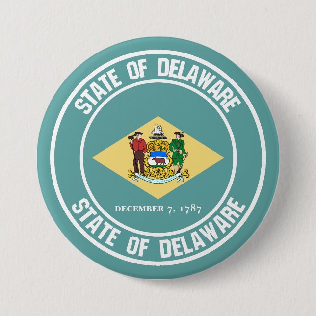 Delaware Round Emblem Knapp (Framsida)