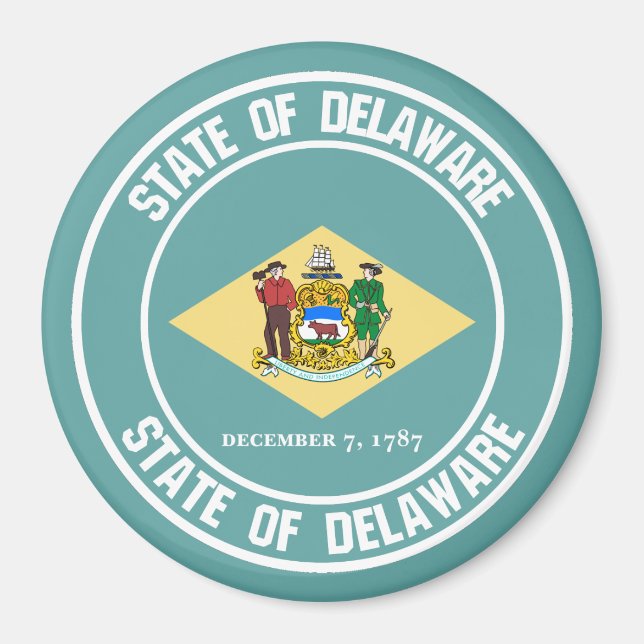 Delaware Round Emblem Magnet (Framsidan)