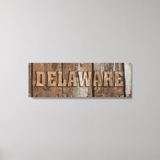 Delaware rustik wood wall canvas-tecken canvastryck (Framsida)