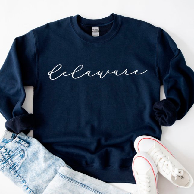 Delaware Script State Women's Sweatshirt T Shirt (Skapare uppladdad)