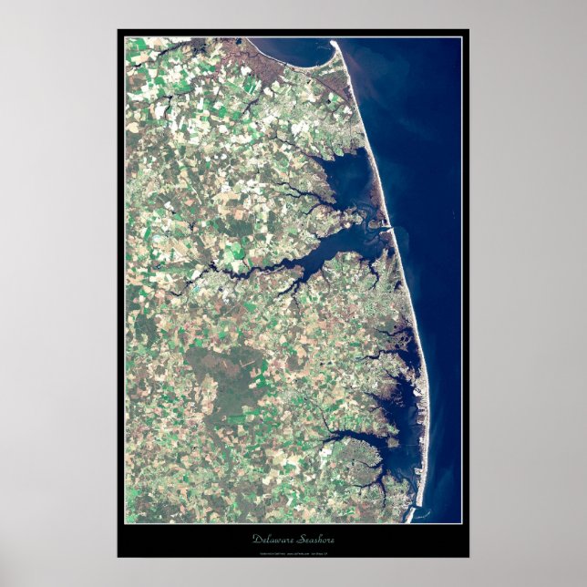 Delaware Seashore satellitkartposter Poster (Framsidan)