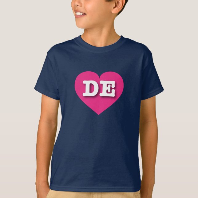 Delaware Shock rosa Heart - I kärlek DE T-shirt (Framsida)