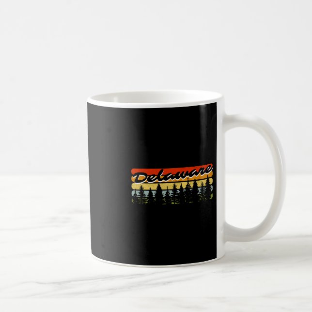 Delaware Skog Solnedgång Träd Stuga Tema Souvenir  Kaffemugg (Höger)