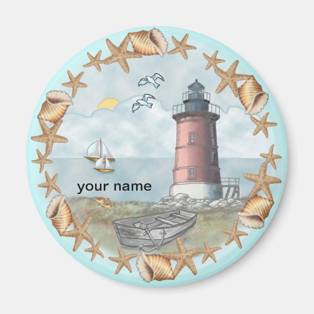 Delaware Snäckas Lighthoumagnet Magnet (Framsidan)