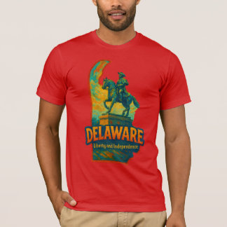 Delaware State Artistic T-Shirt - Oil Paint..