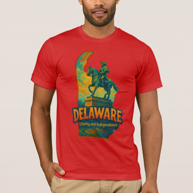 Delaware State Artistic T-Shirt - Oil Paint.. (Framsida)