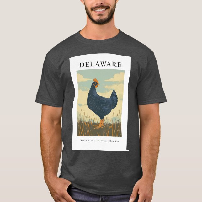 DELAWARE State Bird Delaware Blue Hen T Shirt (Framsida)