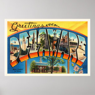 Delaware State DE Old Vintage resor Postcard- Poster