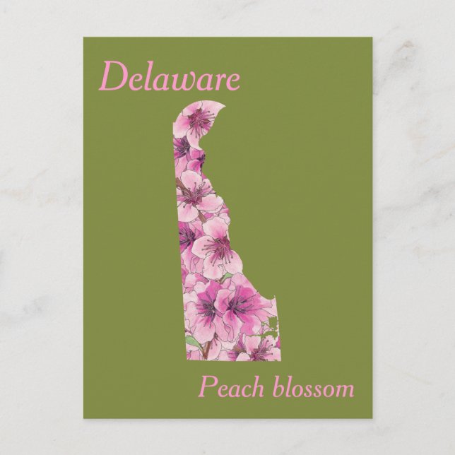 Delaware State Flower Collage Karta Vykort (Framsida)