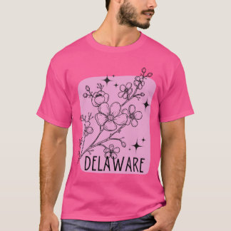 Delaware State Flower Fersken Blom Sticker Överskj T Shirt