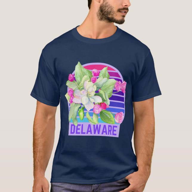 Delaware State Flower Peach Blossom Sticker Oversi T Shirt (Framsida)