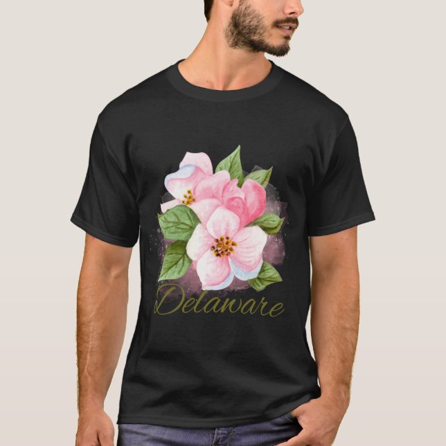 Delaware State Flower Peach Blossom Sticker Oversi T Shirt (Framsida)