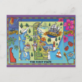 Delaware State Karta vykort