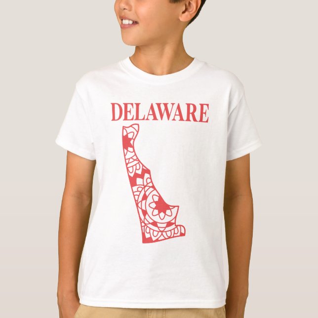 Delaware state mandala karta, Made in Delaware T Shirt (Framsida)