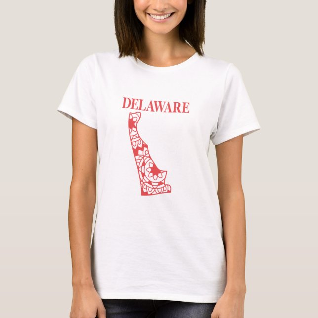 Delaware state mandala karta, Made in Delaware T Shirt (Framsida)