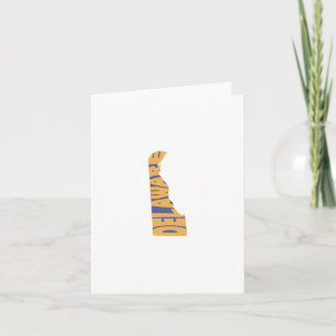 Delaware State Namn Ord Art Gult Note Kort