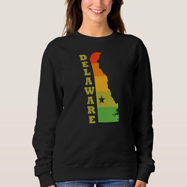 Delaware State Outline Karta Usa T Shirt (Framsida)