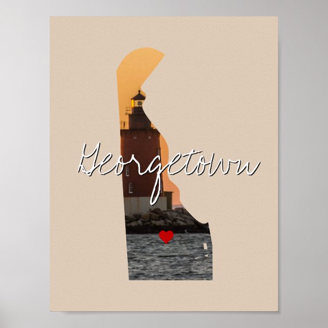 Delaware State Photo infoga och City namn Poster (Framsidan)