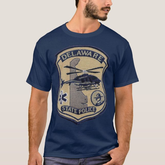 Delaware State Police Air Unit Överstorlek T Shirt (Framsida)