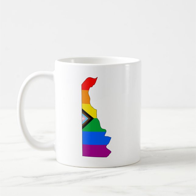 Delaware State Pride HBTQ+ Progress Pride Kaffemugg (Vänster)
