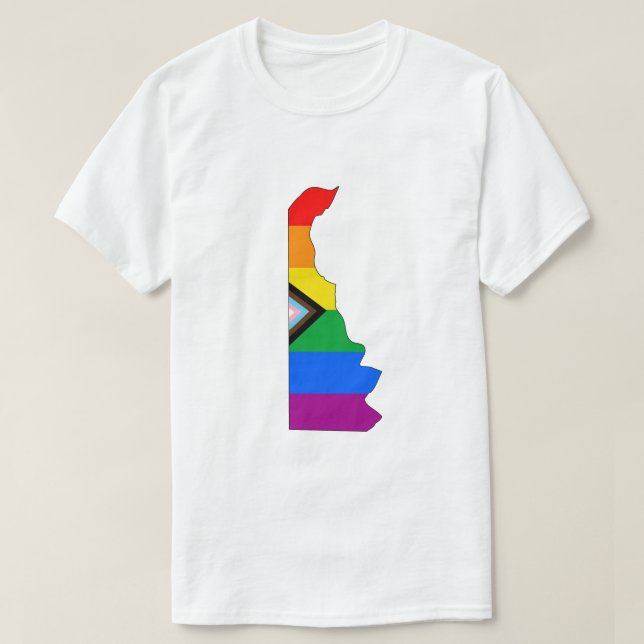 Delaware State Pride HBTQ+ Progress Pride T Shirt (Design framsida)