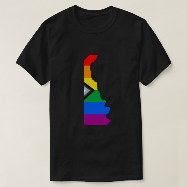 Delaware State Pride HBTQ+ Progress Pride T Shirt (Design framsida)