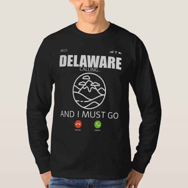 Delaware State Travel Camp Adventure Hiking Backpa T Shirt (Framsida)