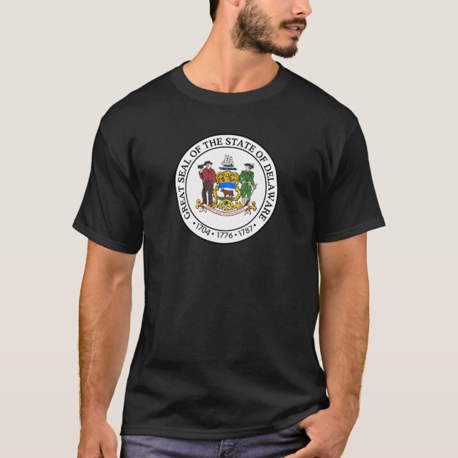 Delaware-statens sigill t shirt (Framsida)